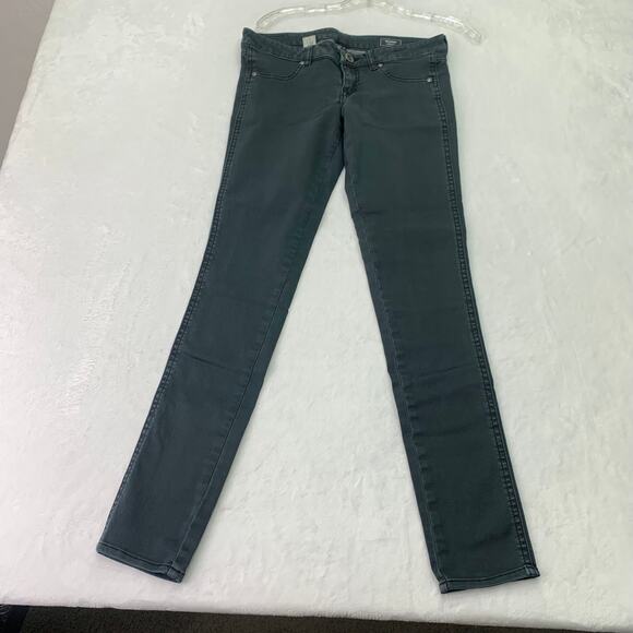 Volcom Juniors Womens Sz 9 Black Gray Stretch Skinny 30" Inseam Denim Jeans - Picture 2 of 12